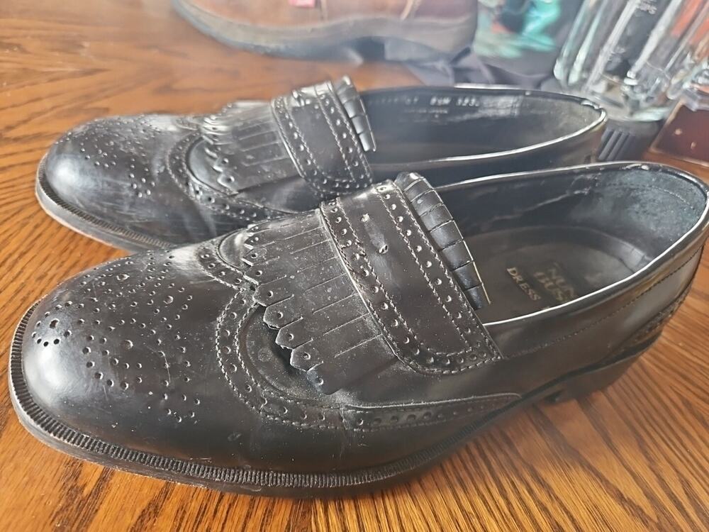 Nunn Bush Dress Flex 8.5M Black Leather Loafers Men's Shoes No Tassels